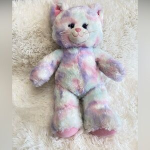 Build-A-Bear Pastel Swirl Kitty Plush 16” Cat Stuffed Animal – Rainbow Pastel